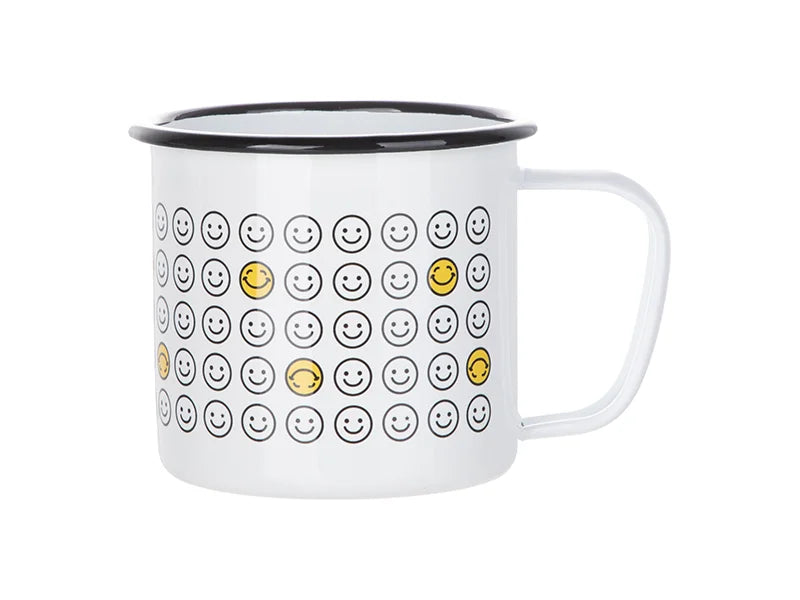 Sublimation 23oz/700ml Enamel Mug w/ Lid (Black)
