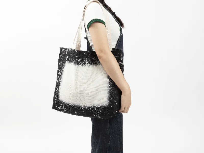 Sublimation Blanks Bleached Starry Linen Tote Bag