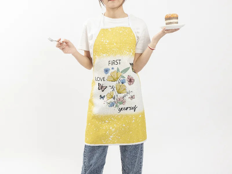 Sublimation Blanks Bleached Starry Linen Apron