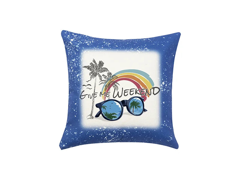 Sublimation Blanks Bleached Starry Linen Pillow Cover