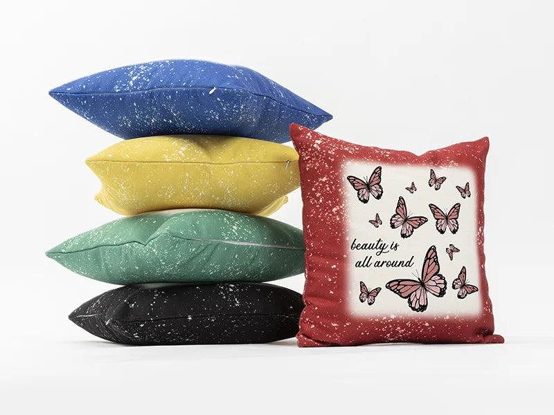 Sublimation Blanks Bleached Starry Linen Pillow Cover