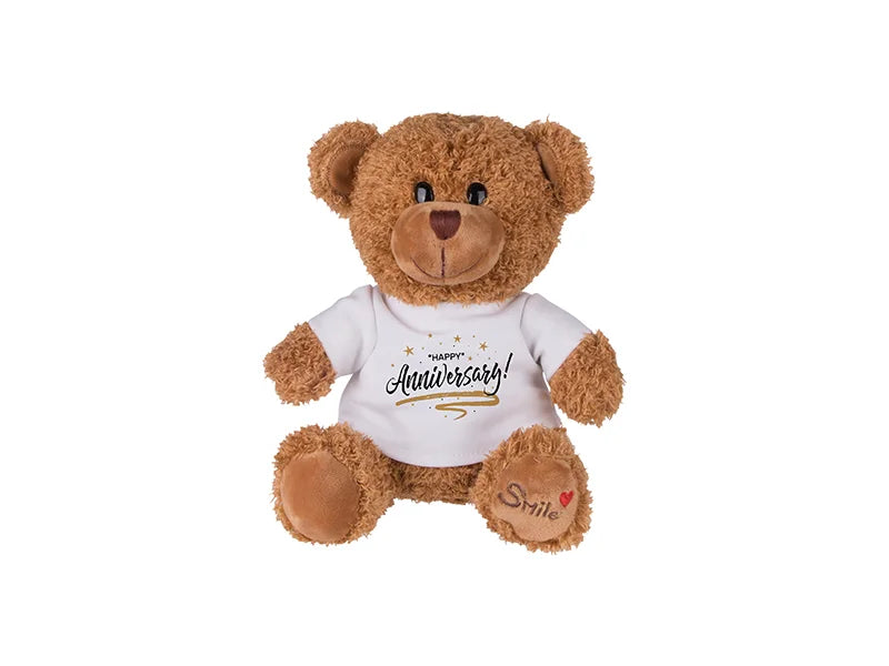 Sublimation 23cm Plush Teddy Bear w/ Shirt (Brown)