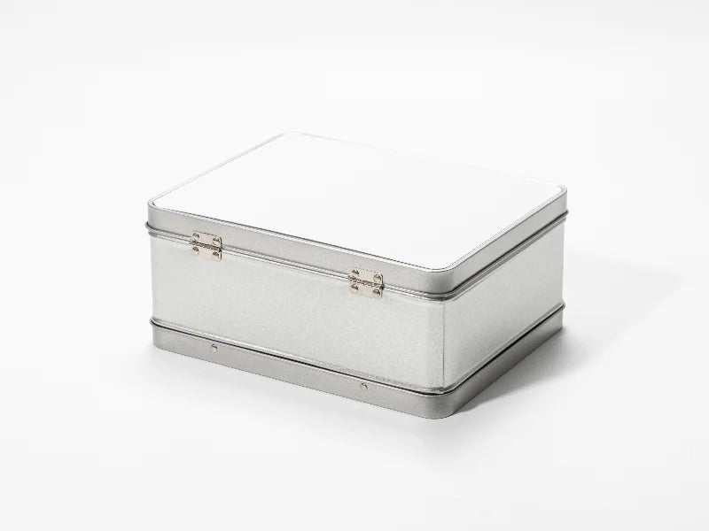Sublimation Blanks Metal Lunch Box (Silver, 22*17.5*9.6cm)