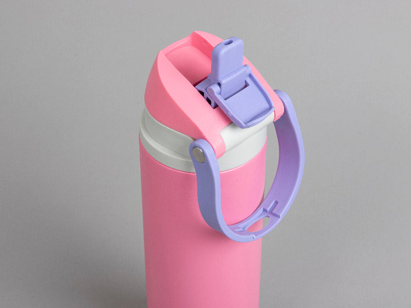 Engraving Blanks 25oz/750ml Powder Coated Stainless Steel Bottle w/ Pop Lid (Purple)