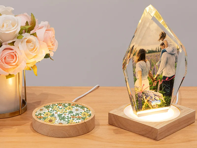Sublimation Blank LED Light Base with Glass Sheet (Square)