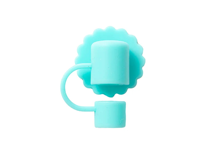 Silicone Straw Cover w/ Insert(Mint Green,Sunflower shape)