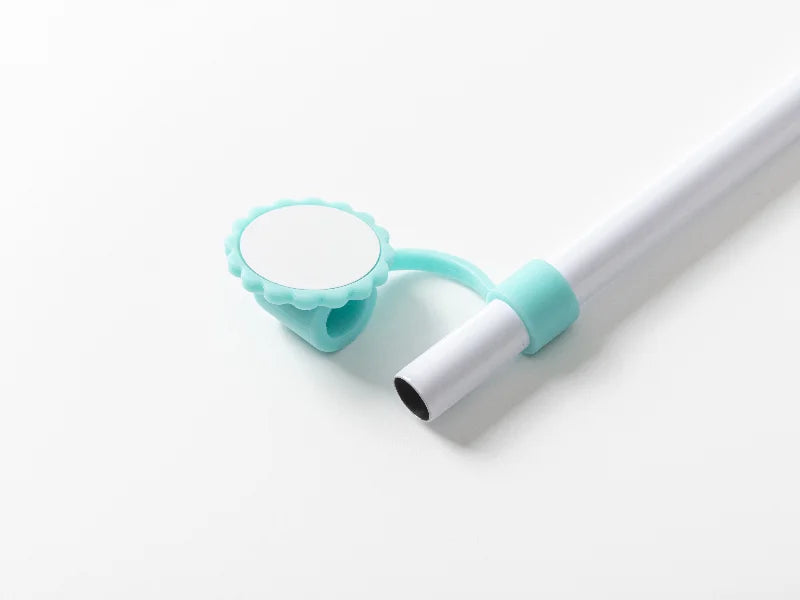 Silicone Straw Cover w/ Insert(Mint Green,Sunflower shape)