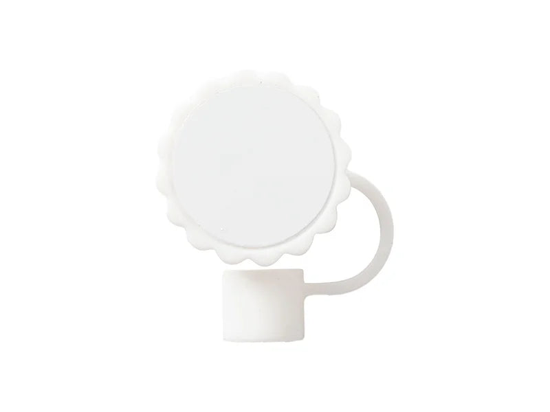 Silicone Straw Cover w/ Insert(White,Sunflower shape)