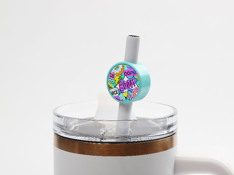 Sublimation Blanks Silicone Straw Cover w/ Insert(Green,Round)