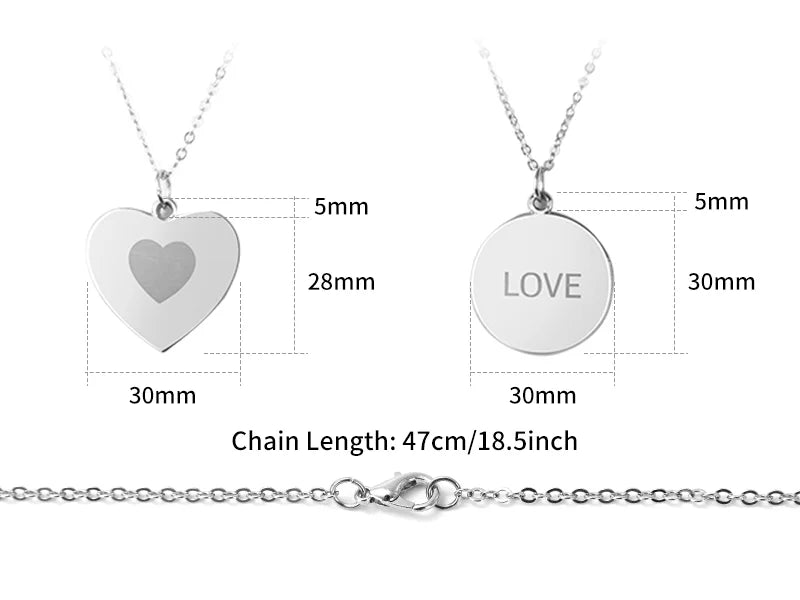 Sublimation Blanks Heart Shape Family Sliding Locket