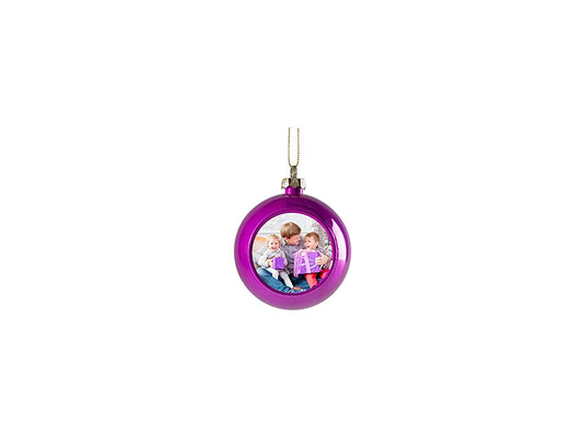 Sublimation 8cm Plastic Sparkling Christmas Ball Ornament w/o Insert (Rose Red)
