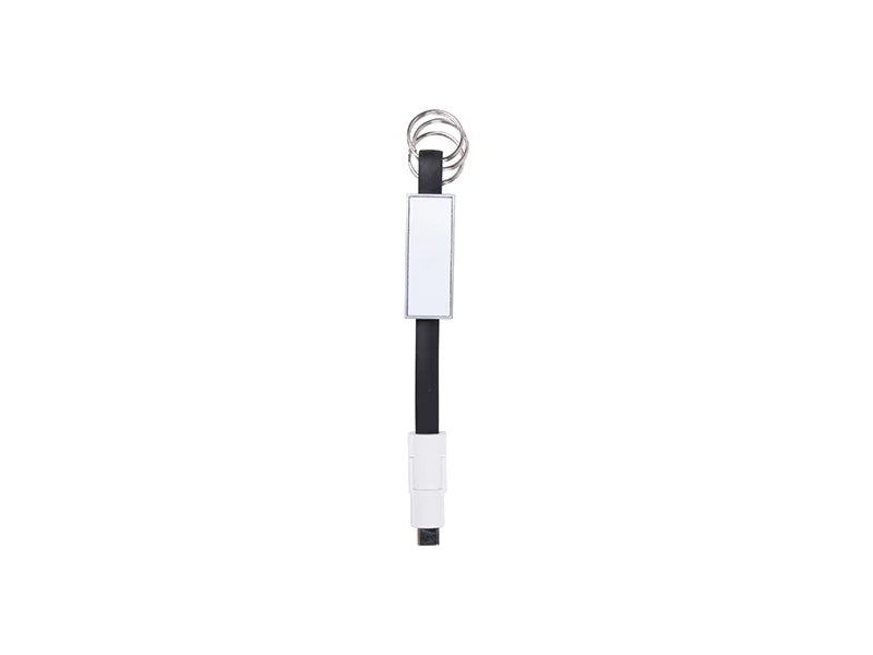 Sublimation Portable Data Cable Keychain (Large, Black)