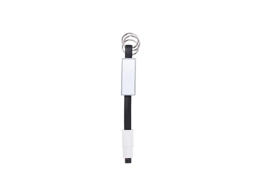 Sublimation Portable Data Cable Keychain (Large, Black)