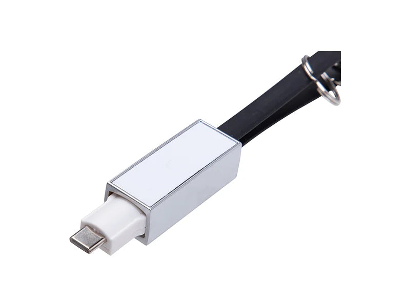 Sublimation Portable Data Cable Keychain (Large, Black)