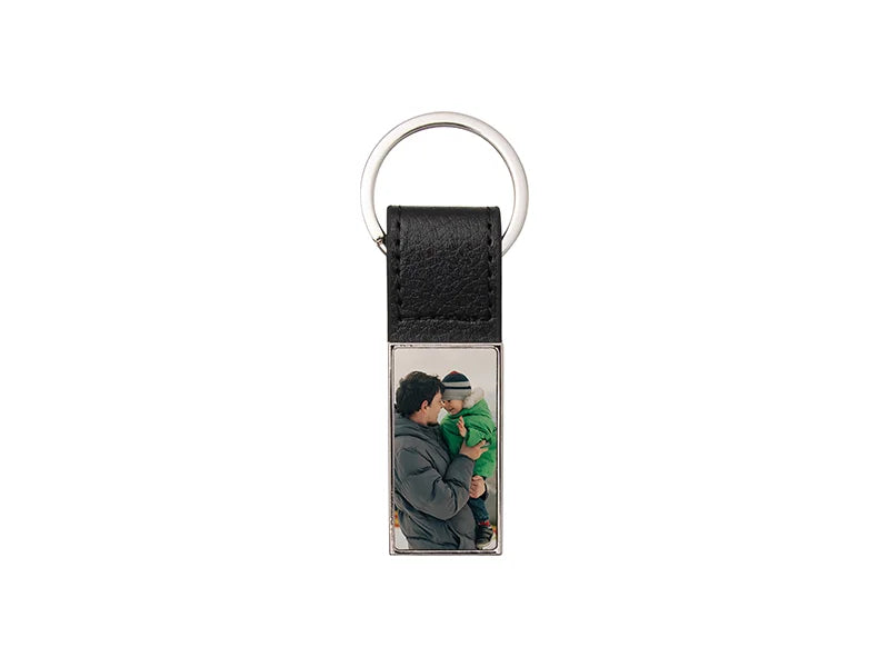 Sublimation PU Strap Keychain w/ 2 Inserts (Rectangle, 2.2*6.5cm)
