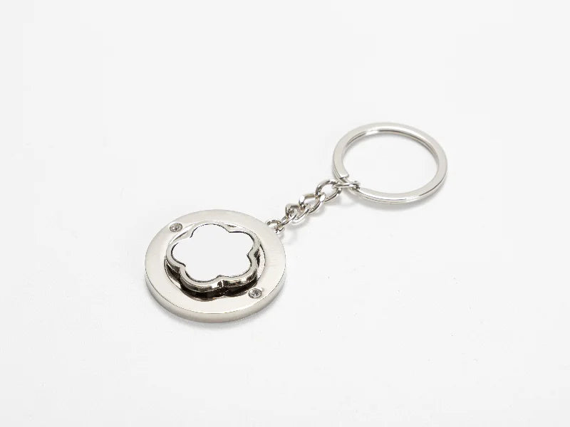 Sublimation Blank Metal Rotatable Keychain(Flower)