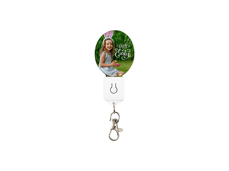 Sublimation Blanks Colorful LED Acrylic Light Up Keyring(Oval shape,7 colors)