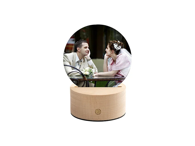 Sublimation Blanks Acrylic Glitter Photo Frame(Round, 12*13*0.4cm)