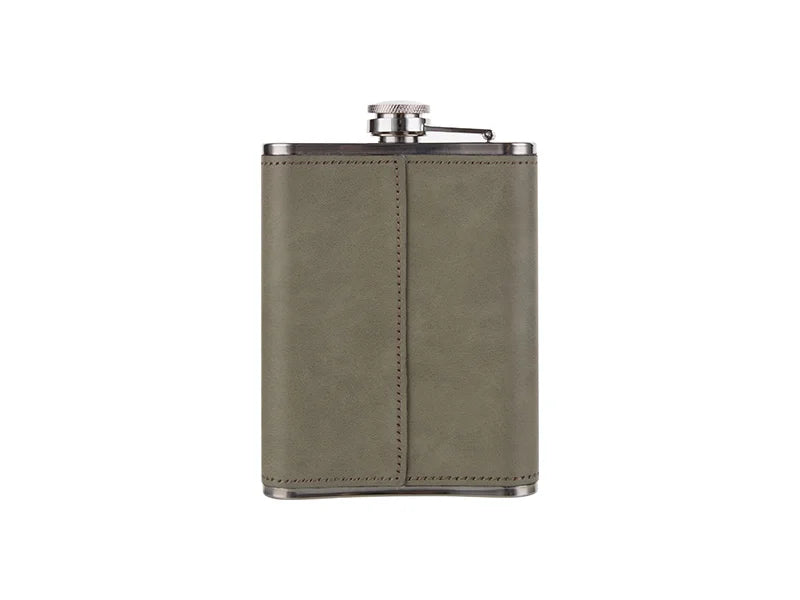 Sublimation 8oz Stainless Steel Hip Flask with PU Cover (Rawhide)