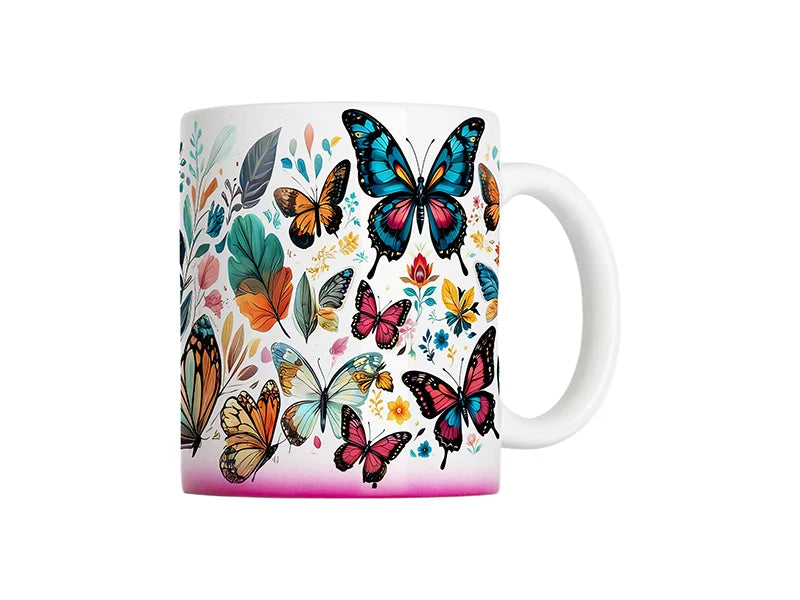 11oz Sublimation Ceramic Mug w/ Fuchsia Gradient Base