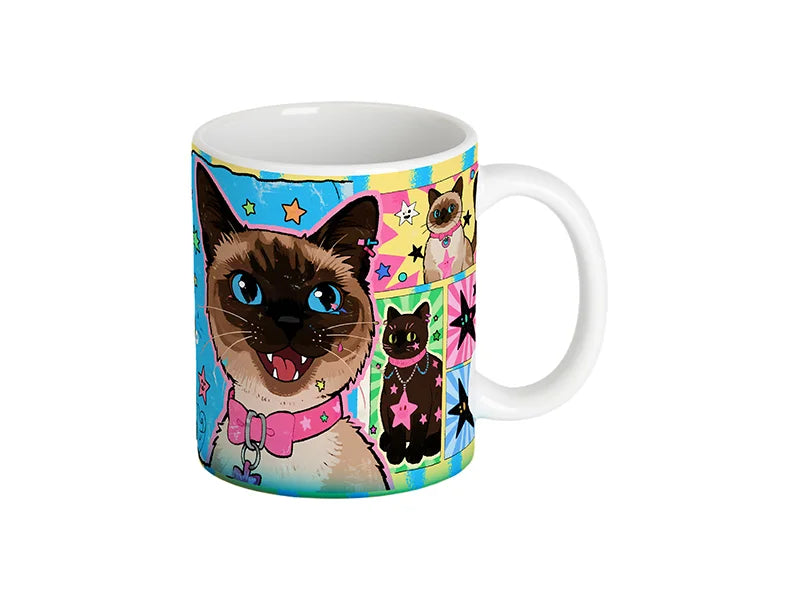 11oz/330ml Sublimation Ceramic Mug w/ Lgt Blue Gradient Base