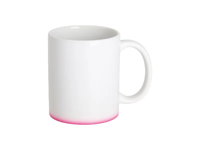 11oz Sublimation Ceramic Mug w/ Pink Gradient Base
