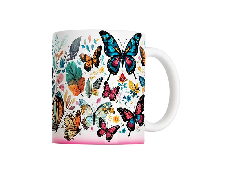 11oz Sublimation Ceramic Mug w/ Pink Gradient Base