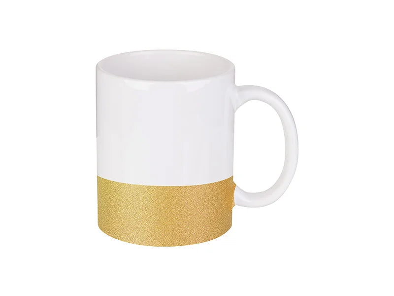 Sublimation 11oz/330ml Bottom Glitter Mug (Gold)