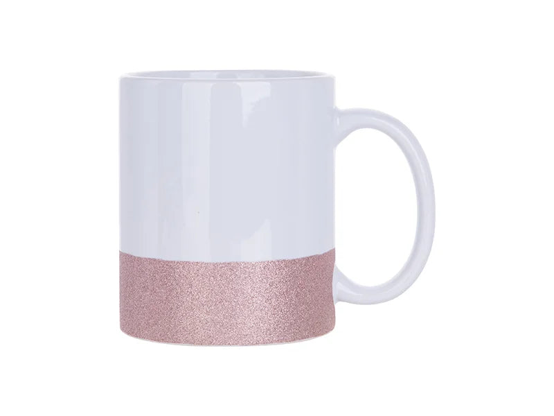Sublimation 11oz/330ml Bottom Glitter Mug (Pink)