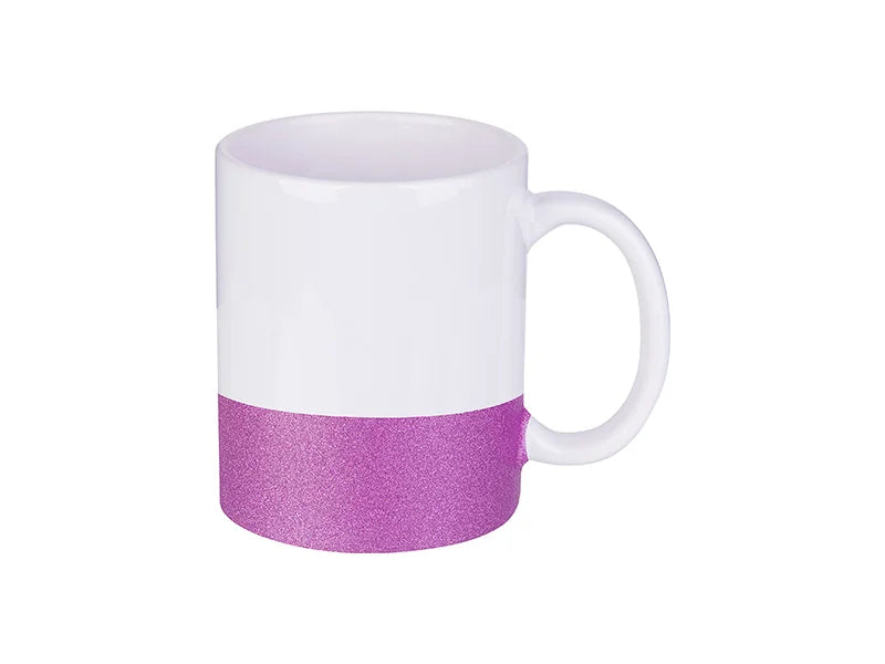 Sublimation 11oz/330ml Bottom Glitter Mug (Purple Red)