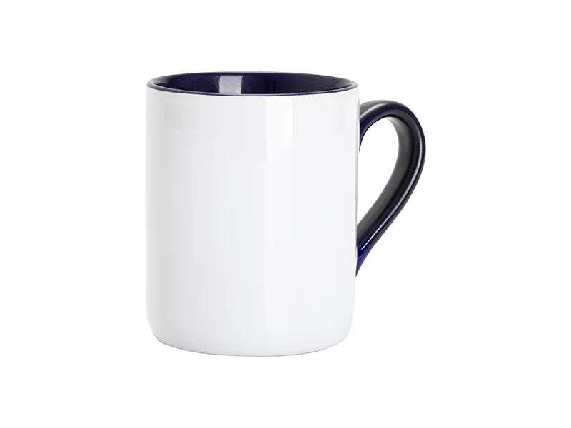 Sublimation Blank 11oz Inner Handle Color Mugs w/ Curved Bottom