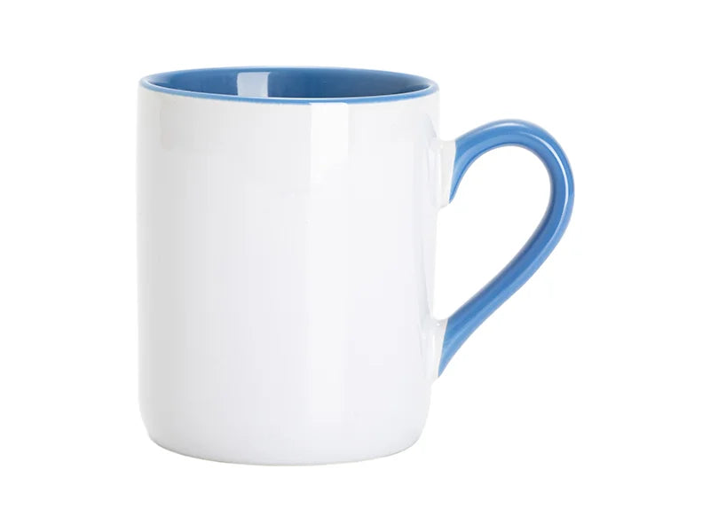 Sublimation Blank 11oz Inner Handle Color Mugs w/ Curved Bottom