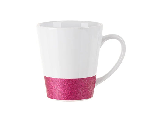 Sublimation 12oz Bottom Glitter Mug(Red)