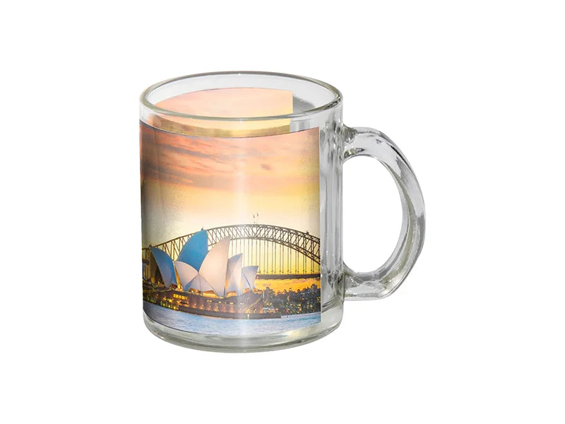 Sublimation 11oz Glass mug - with White Patch