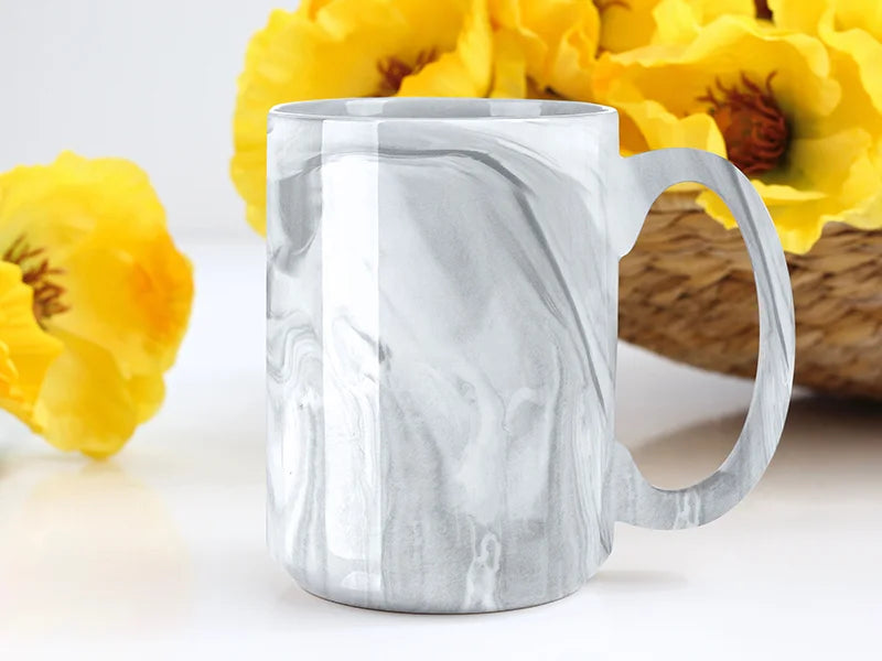 Sublimation Blanks 15oz Sublimation Marble Texture Mug (Gray)