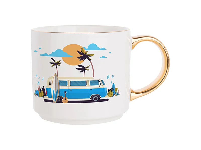 Sublimation 16oz Gold Rim/Handle Ceramic Mug