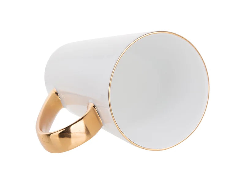 Sublimation 14oz Gold Rim/Handle Latte Mug