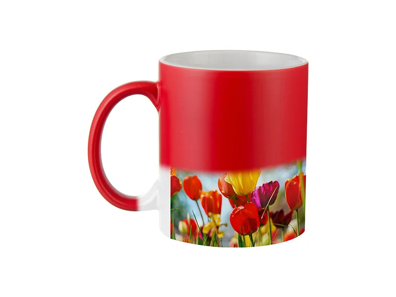 Sublimation 11oz Color Changing Mugs (Semi-Glossy, Red)