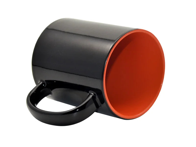 Sublimation 11oz Black Magic Mug (Inner Orange)