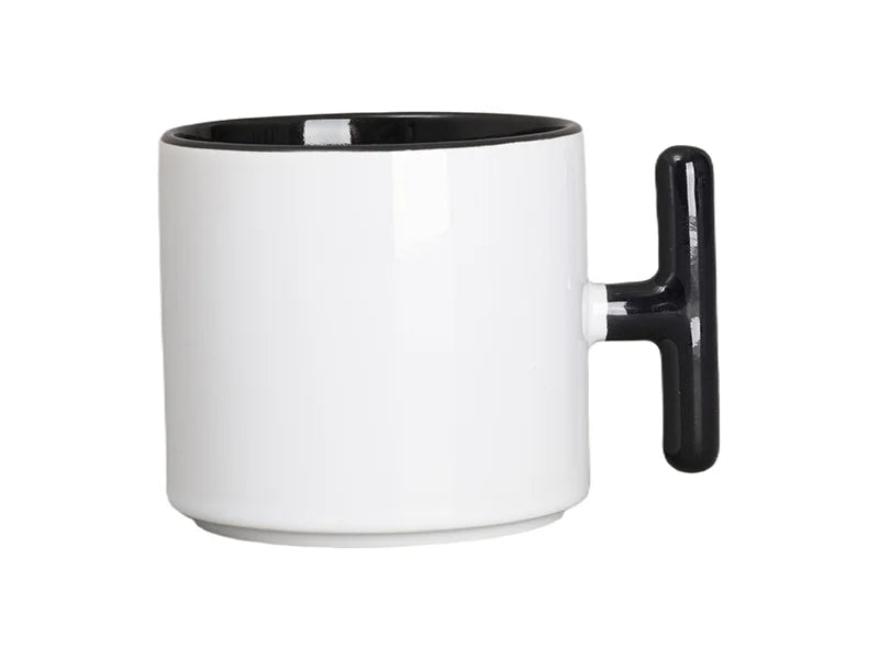 Sublimation 9oz Inner T-Handle Color Mug (Black)
