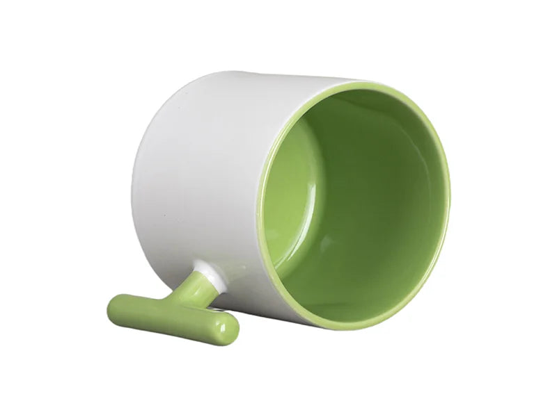 Sublimation 9oz Inner T-Handle Color Mug (Green)