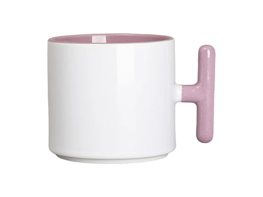 Sublimation 9oz Inner T-Handle Color Mug (Pink)