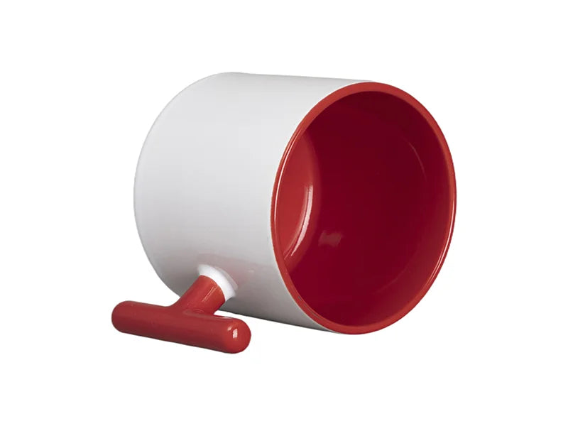 Sublimation 9oz Inner T-Handle Color Mug (Red)