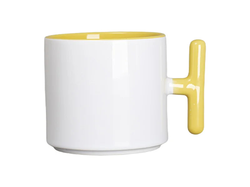 Sublimation 9oz Inner T-Handle Color Mug (Yellow)