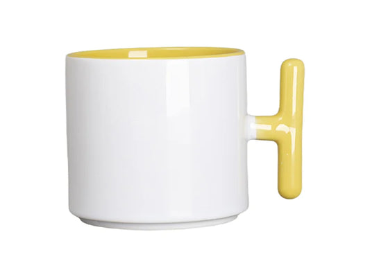 Sublimation 9oz Inner T-Handle Color Mug (Yellow)