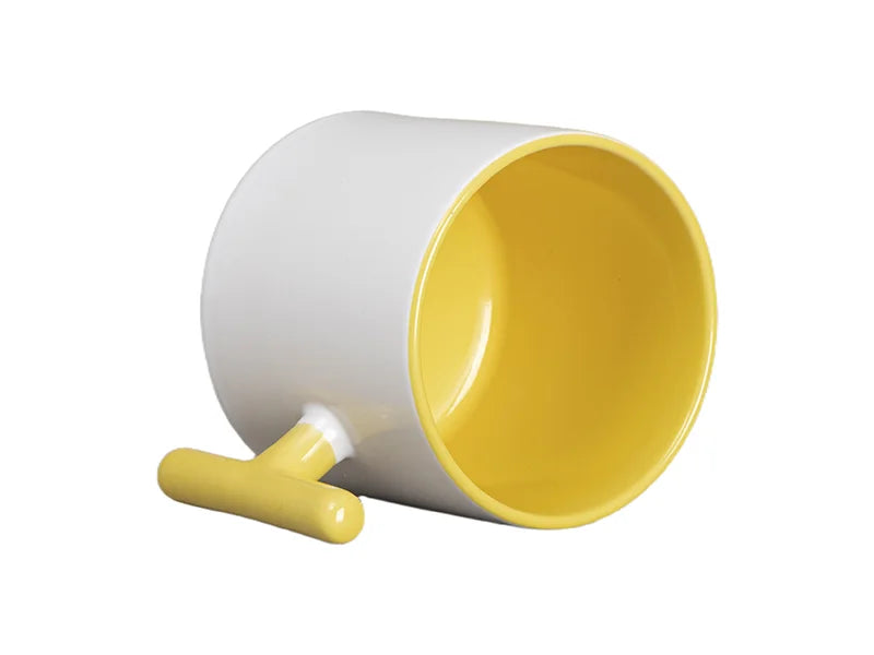 Sublimation 9oz Inner T-Handle Color Mug (Yellow)