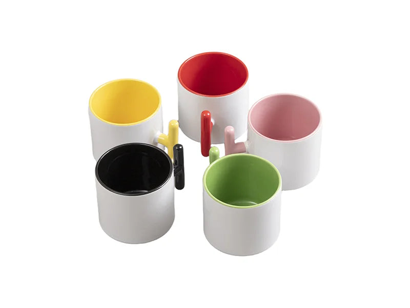 Sublimation 9oz Inner T-Handle Color Mug (Yellow)
