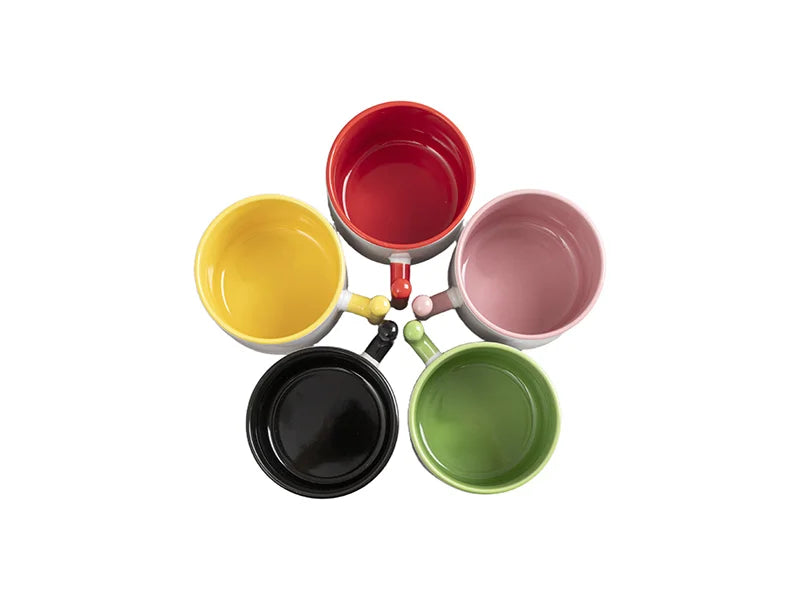 Sublimation 9oz Inner T-Handle Color Mug (Black)