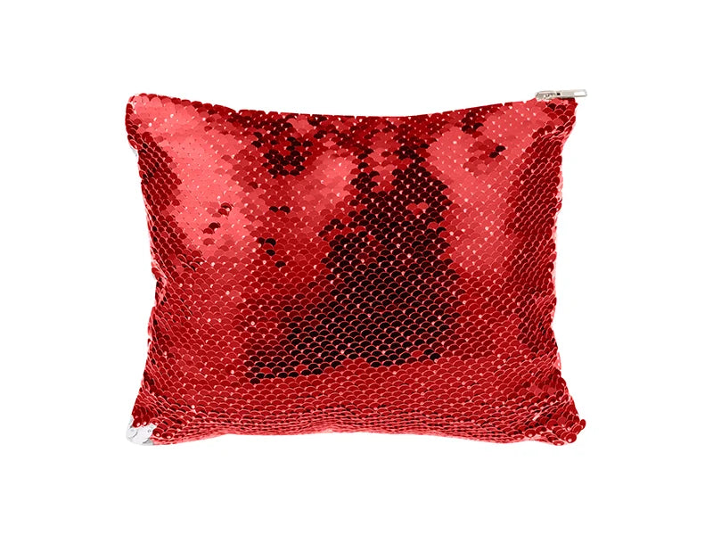 Sublimation Sequin Makeup Bag / Pencil Case (Red/White)