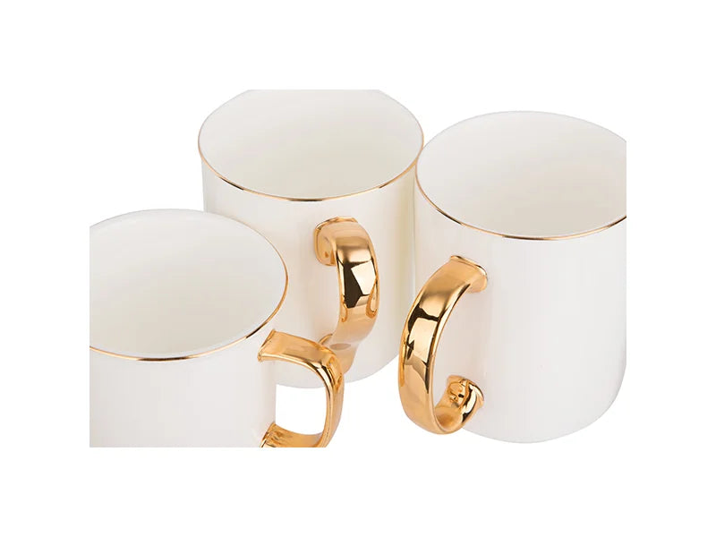 Sublimation 10oz/300ml Gold Rim and Handle Bone China Mug